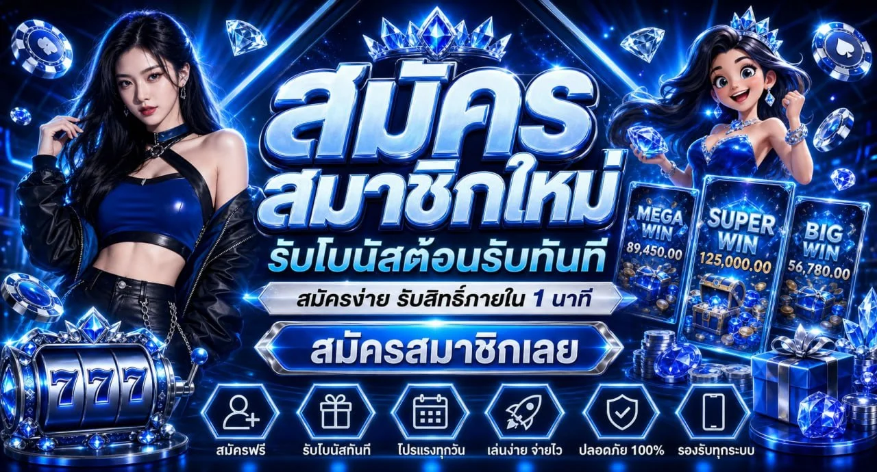 แบนเนอร์ SOJU888 โบนัสสมาชิกใหม่โทนฟ้าและทอง